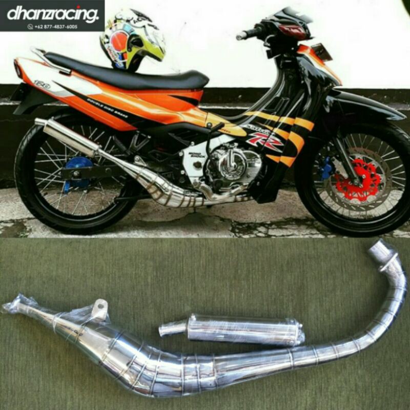 KNALPOT SATRIA 2 TAK LUMBA - LUMBA DHANZ RACING RL 3 MODEL BM POWER FULL CHROME