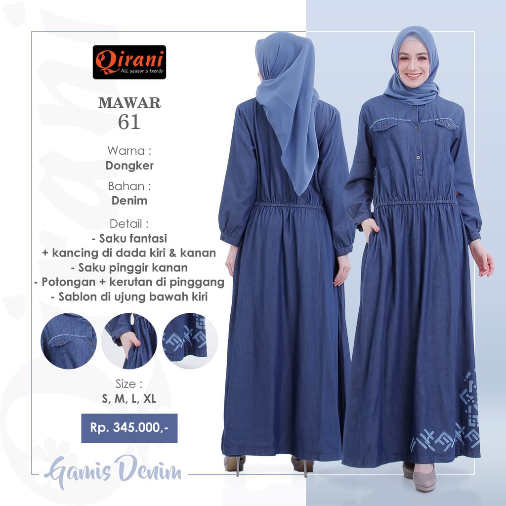 [PROMO TERBATAS] GAMIS QIRANI MAWAR 61