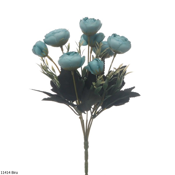 Bunga Plastik Ranunculus  1141-Biru