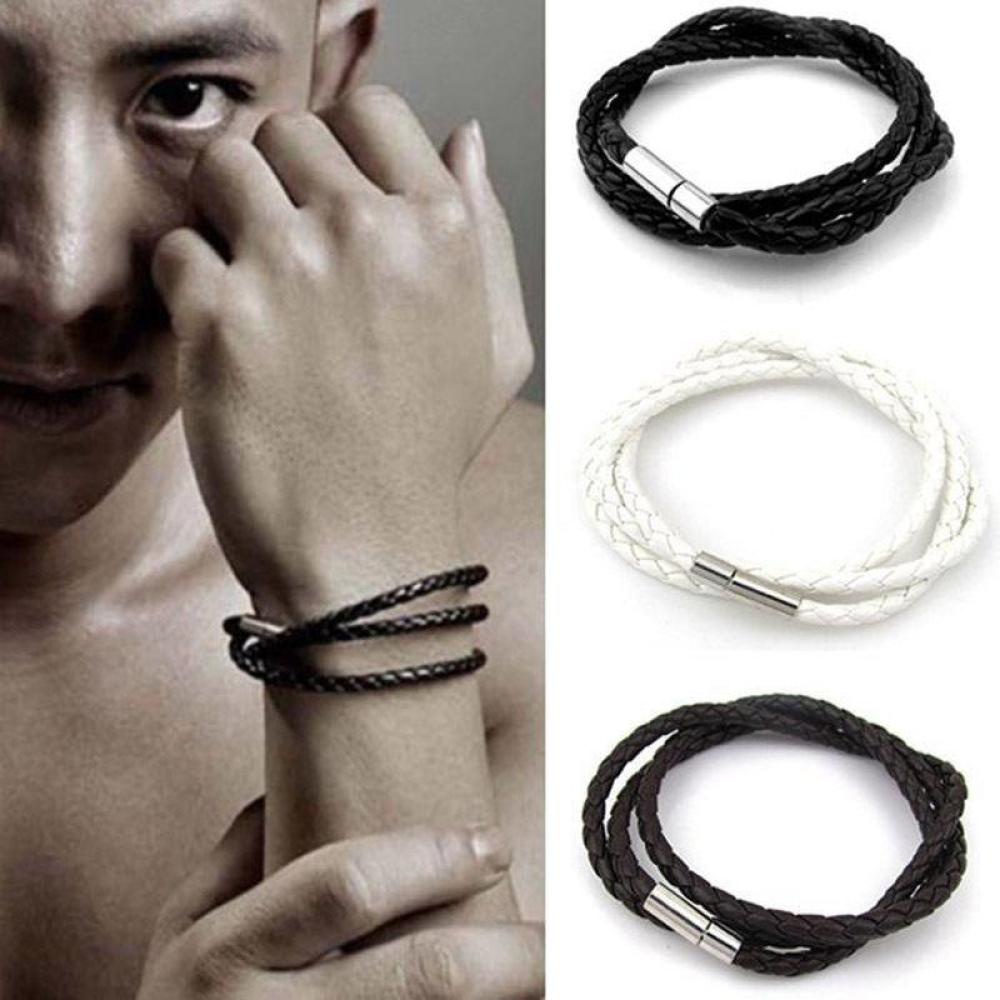 Timekey Gelang Bangle Kulit Pu Multilapis Untuk Unisex G8N1