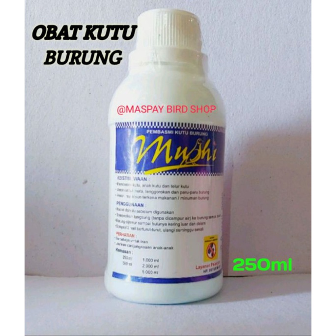 MUSHI OBAT KUTU/DISINFEKTAN/SAMPO/SHAMPOCAIR UNTUK  SANGKAR/BURUNG MURAI BATU KACER CUCAK HIJAU KENA