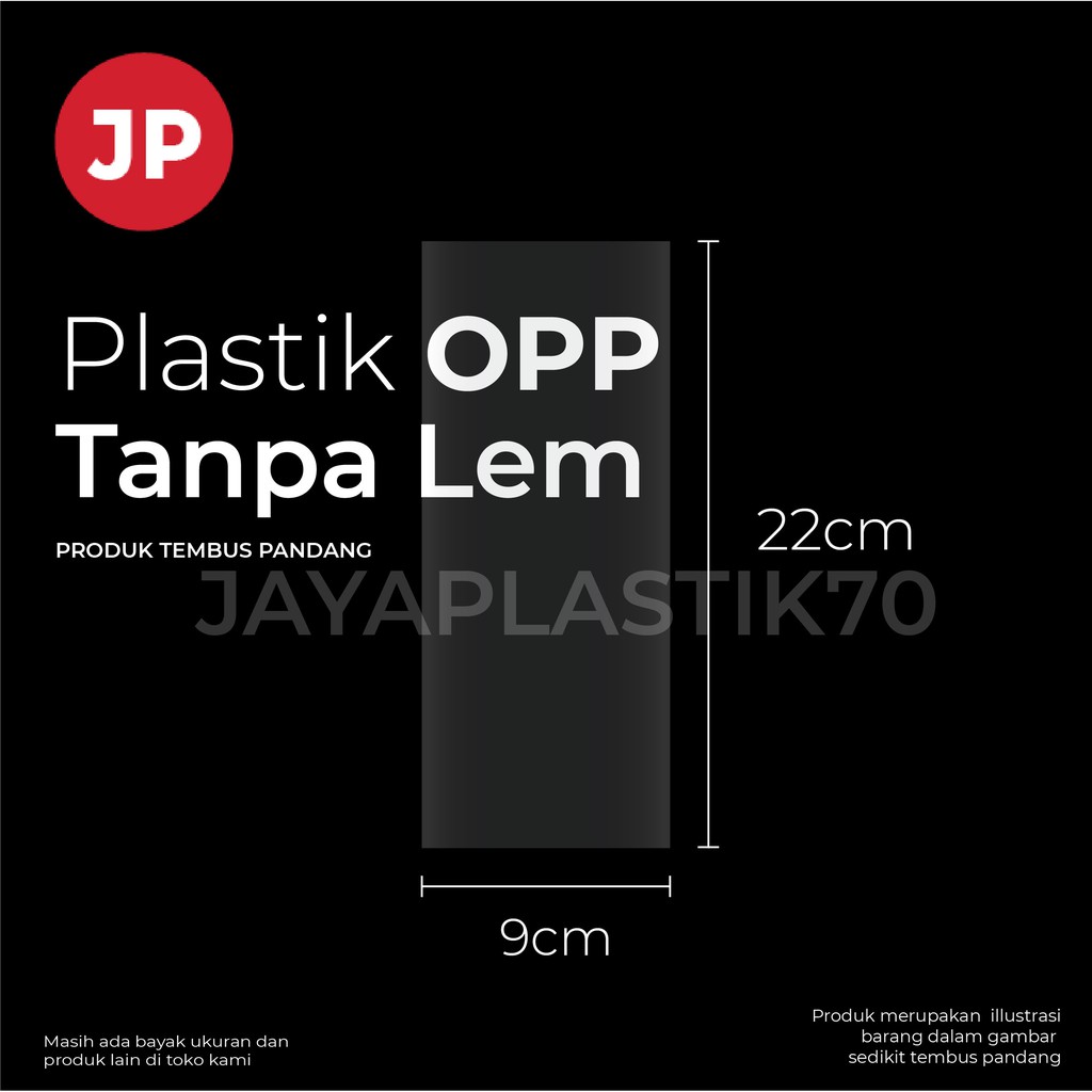 Plastik OPP Kiloan Ukuran 9x22cm (Tanpa Lem) Tebal tipis 25mc