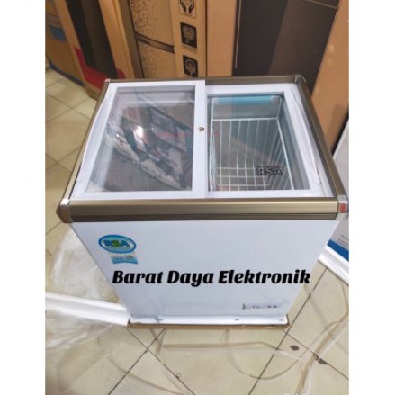 CHEST FREEZER KACA RSA XS 110 CHEST FREEZER BOX SLIDING 100 LITER LEMARI PENDINGIN