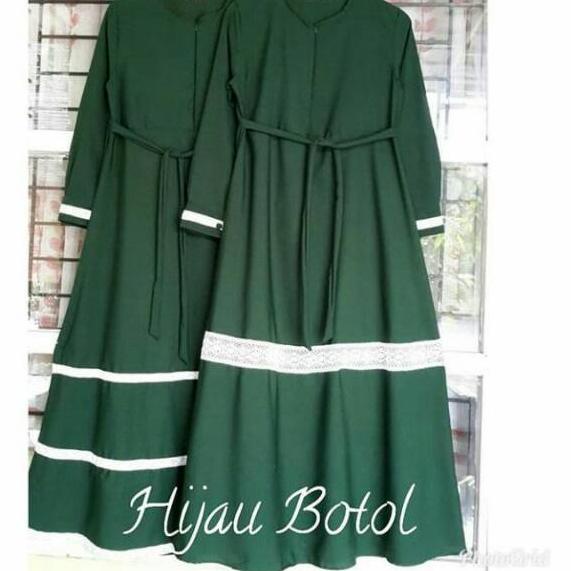 Paling Sesuai.. GAMIS Renda 1 & Renda 3 °HIJAU BOTOL°