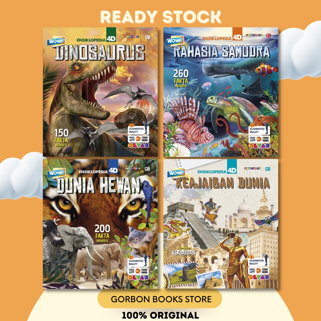 Seri Wow Ensiklopedia 4D : Keajaiban Dunia / Dunia Hewan / Rahasia Samudra / Dinosaurus by Devar