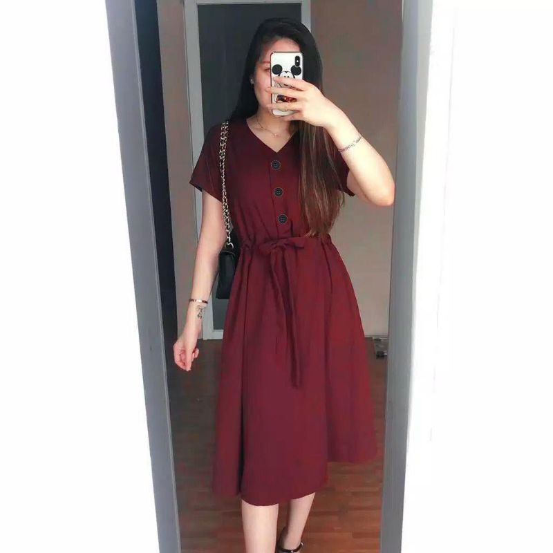 Daster Polos / Dress Polos / Tunic Polos Virall Kancing Depan