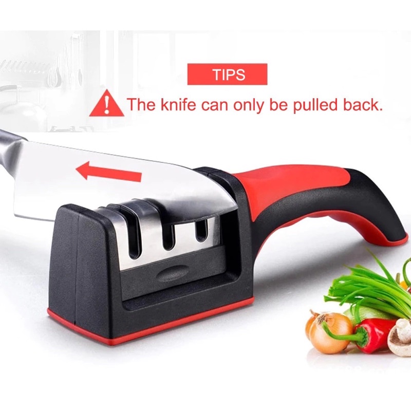 Pengasah Pisau Dapur Multifungsi Knife Sharpener Swift Sharp 3 Slot - CS-T01 - Black