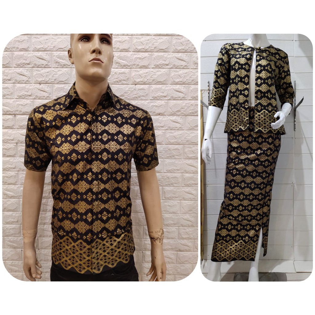 STELAN BATIK COUPLE MOTIF EMAS TERBARU