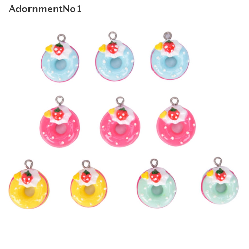 (AdornmentNo1) 10pcs / Set Liontin Bentuk Donat Mini Untuk Dekorasi Perhiasan Charms