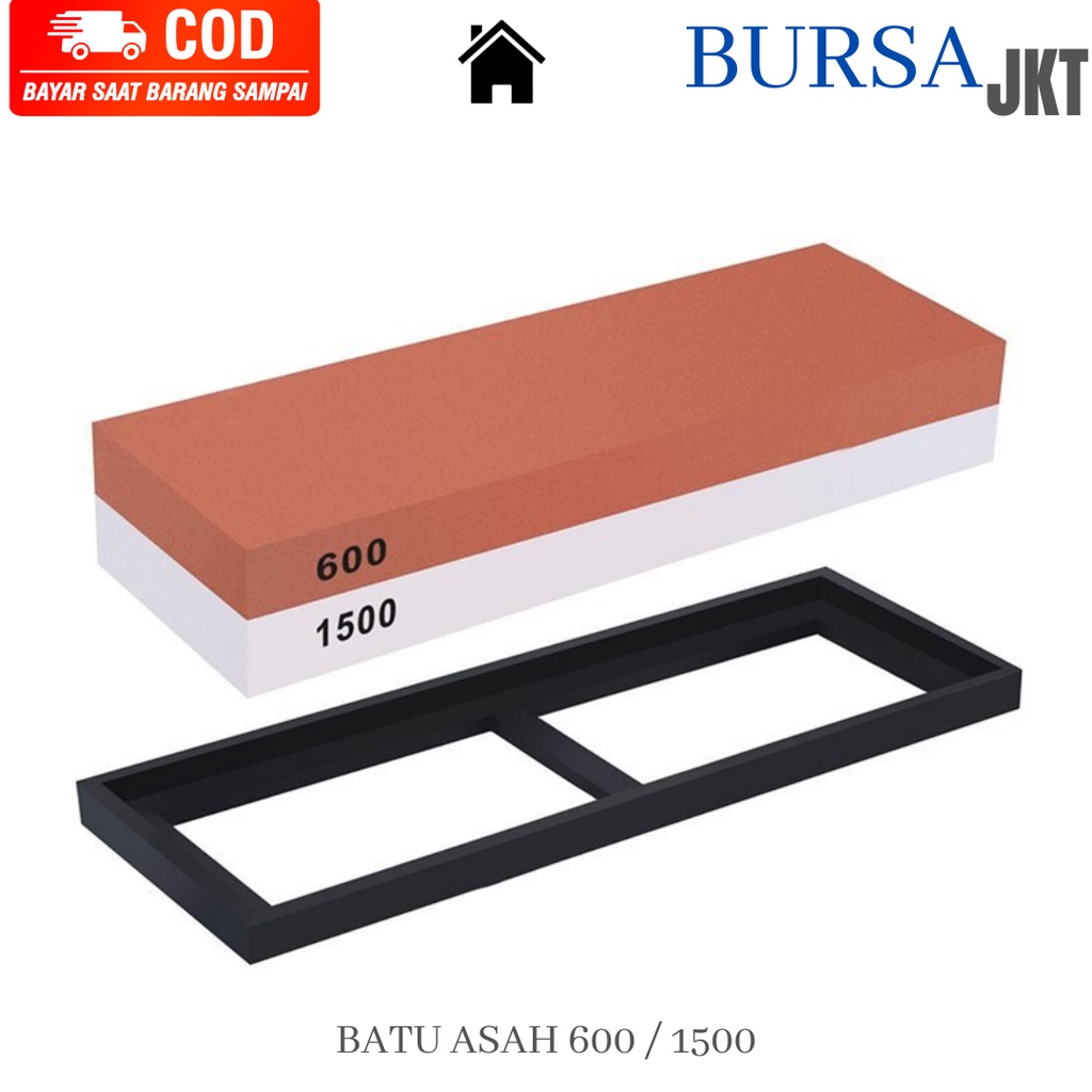 BATU ASAH PISAU 2 SISI GRID NON SLIP KASAR DAN HALUS UKURAN 600 &amp; 1500