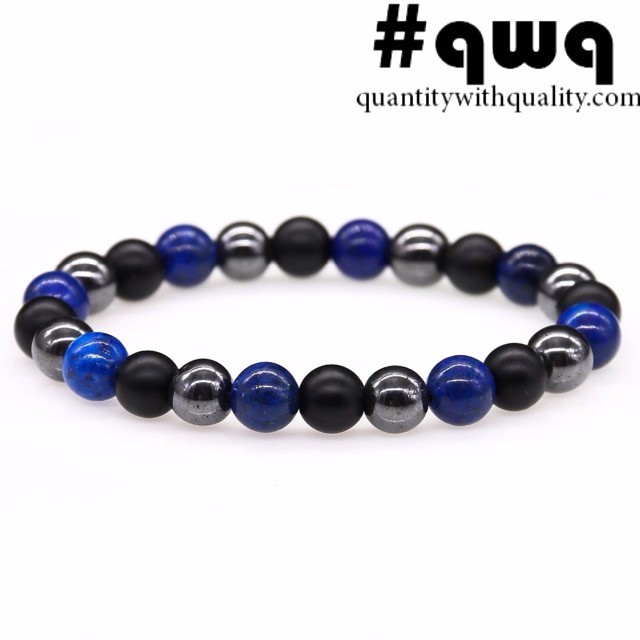 gelang batu lapiz lazuli blackstone blustin hematite tangan hype