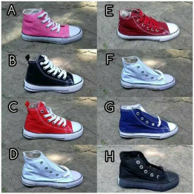 SEPATU ANAK CONVERSE KIDS HIGH BOOTH SEKOLAH HITAM KADO