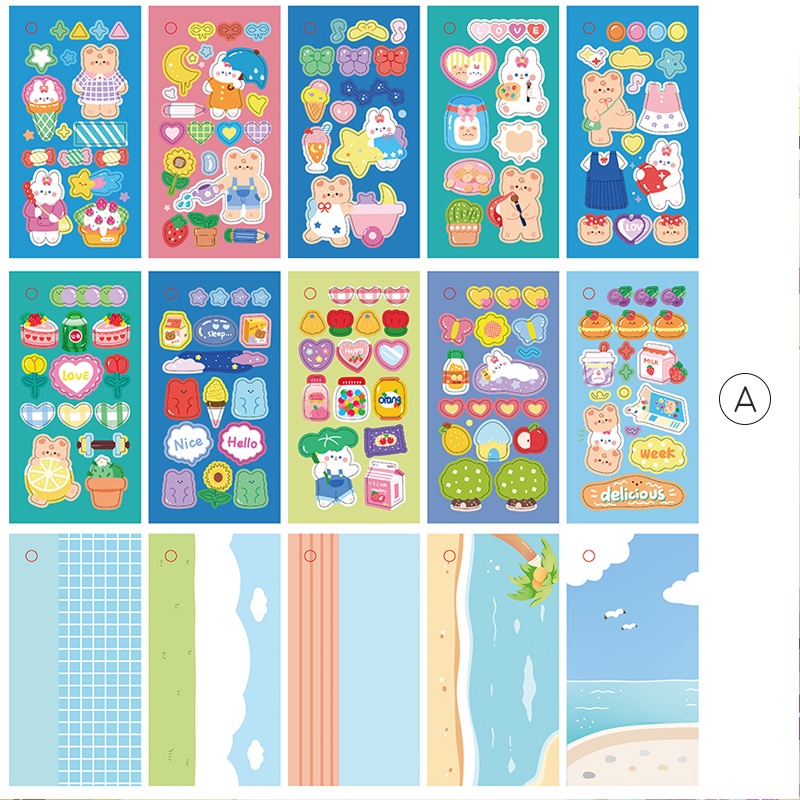 Mika Sweet Bear Sticker Book - Stiker Dekorasi Diary Lucu Unik Murah