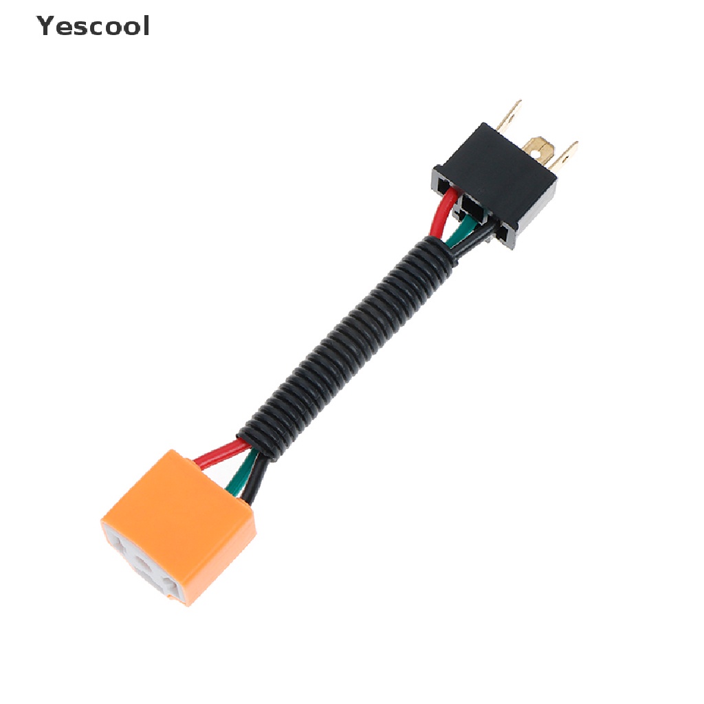 Yescool socket Konektor Lampu Bohlam H4 Bahan Keramik Dengan Kabel harness