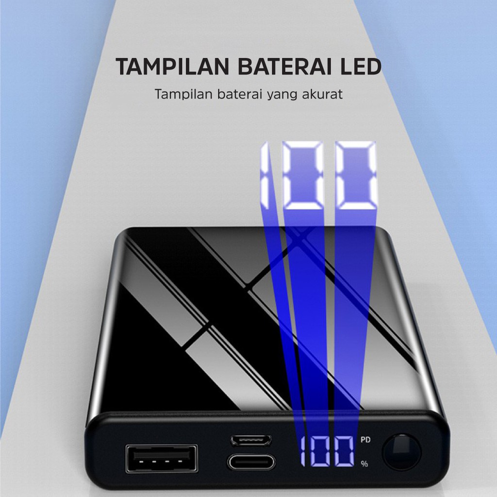 Powerbank Fast Charging QC 3.0 PD 22.5W 18W Mini Power Bank Murah Iphone 10000 mah LED murah Iphone 13 mini pro max 11 xr x 10 8 7 6 xiaomi Samsung Oppo Vivo hp murah Realme Redmi infinix Ipad Gadgets BASIKE-4