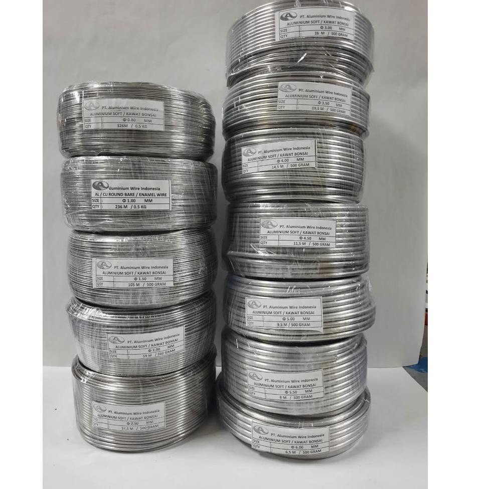 

Kawat Bonsai Roll 1/2 KG - 0.8mm, 1mm, 1.5mm, 2mm, 2.5mm, 3mm, 3.5mm, 4mm, 4.5mm, 5mm, 5.5mm, 6mm (A
