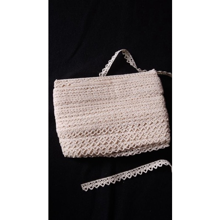 Renda rajut warna cream/renda vintage/renda shabby