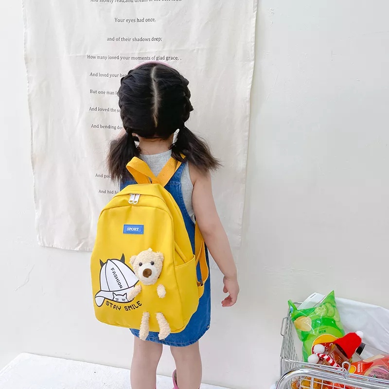 TAS RANSEL SEKOLAH ANAK LAKI DAN PEREMPUAN / RANSEL BACKPACK CEWEK COWOK TAS FASHION MODEL BONEKA TEDDY BEAR S-91415