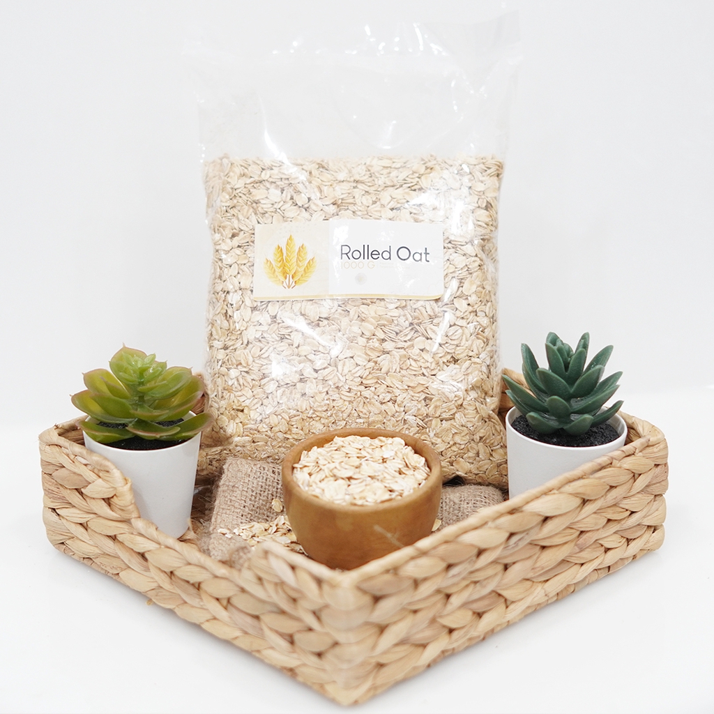 1Kg Natural Rolled Oat Original / Gandum Utuh / Oatmel Sehat Best Quality Premium