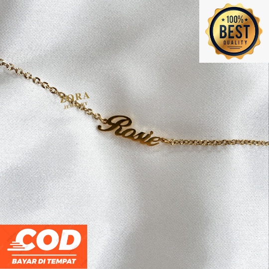 ZoraJewelry - Kalung Nama titanium Aksesoris Fashion Wanita Anti Karat
