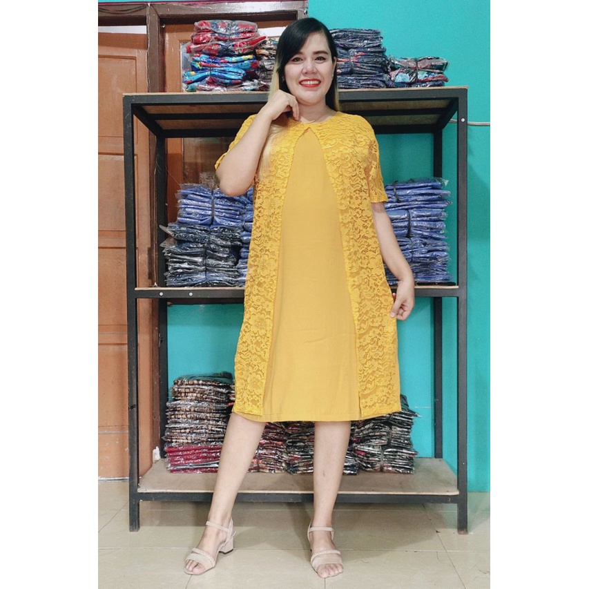 YBB DRESS FULL BROKAT GWEN JAHITAN BUTIK