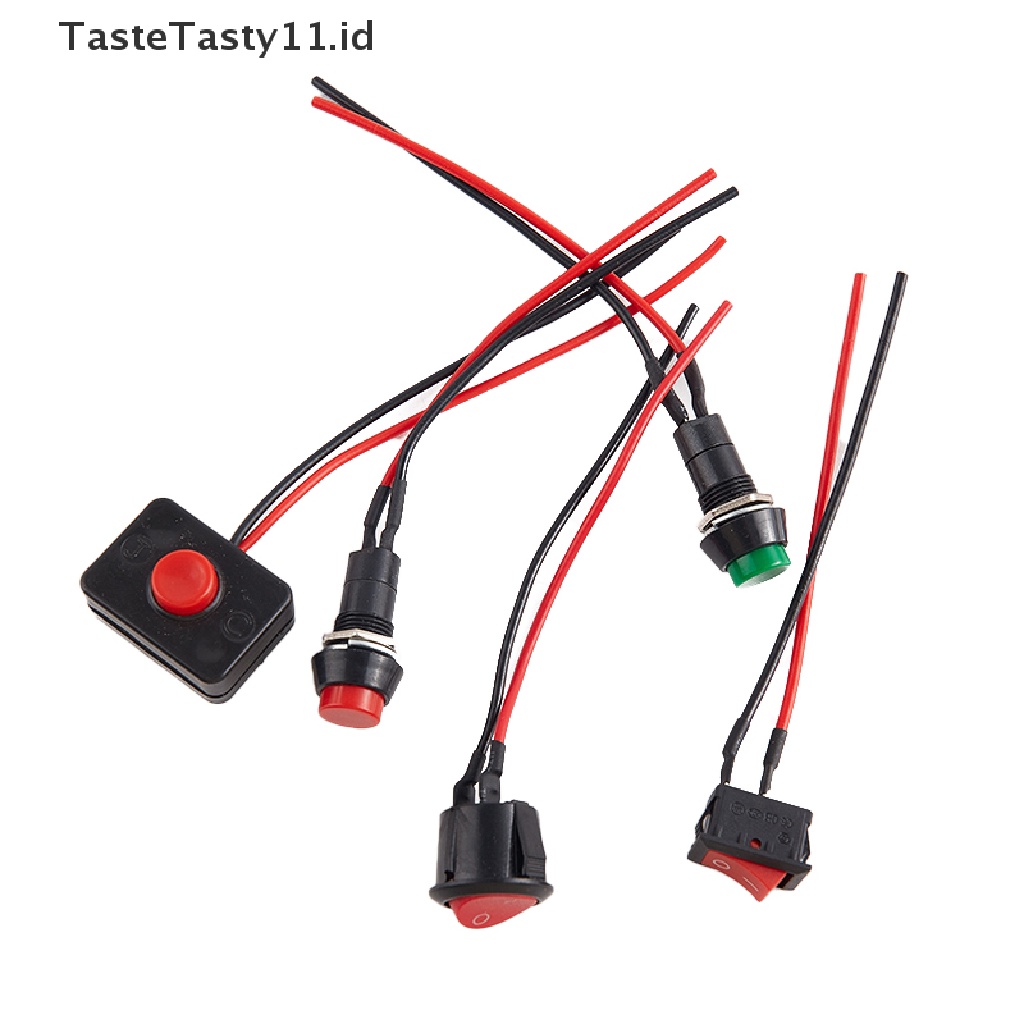 【TasteTasty】 Push Button Switch Waterproof Small Car Circuit Wire Mini Boat Round Wire .