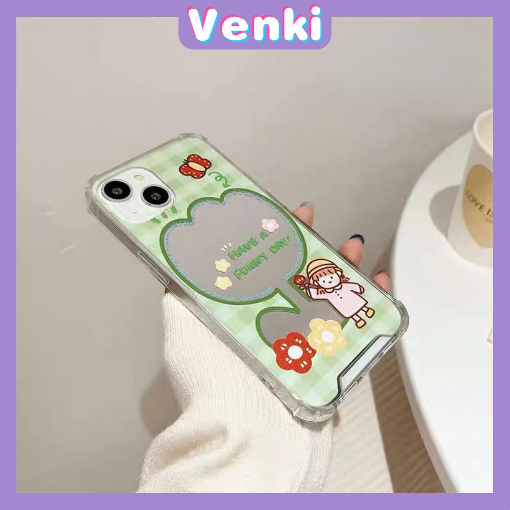 iPhone Case Luxury Acrylic Reflective Mirror Airbag Shockproof Protection Camera Cartoon Cute Compatible For iPhone 11 iPhone 13 Pro Max iPhone 12 Pro Max iPhone 7Plus iPhone xr