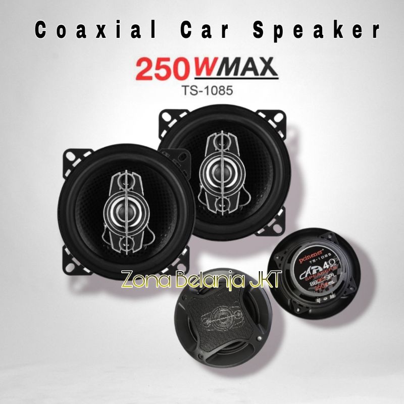 COAXIAL SPEAKER PINTU MOBIL 4 INCH 250WATT HIFI CAR LOUDSPEAKER 2PCS TS-1085