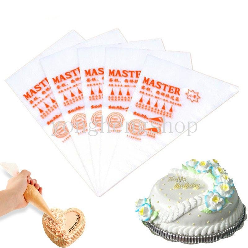 100pcs / set Kantong Piping Bag Sekali Pakai Untuk Dekorasi Kue / Cupcake / Pastry DIY