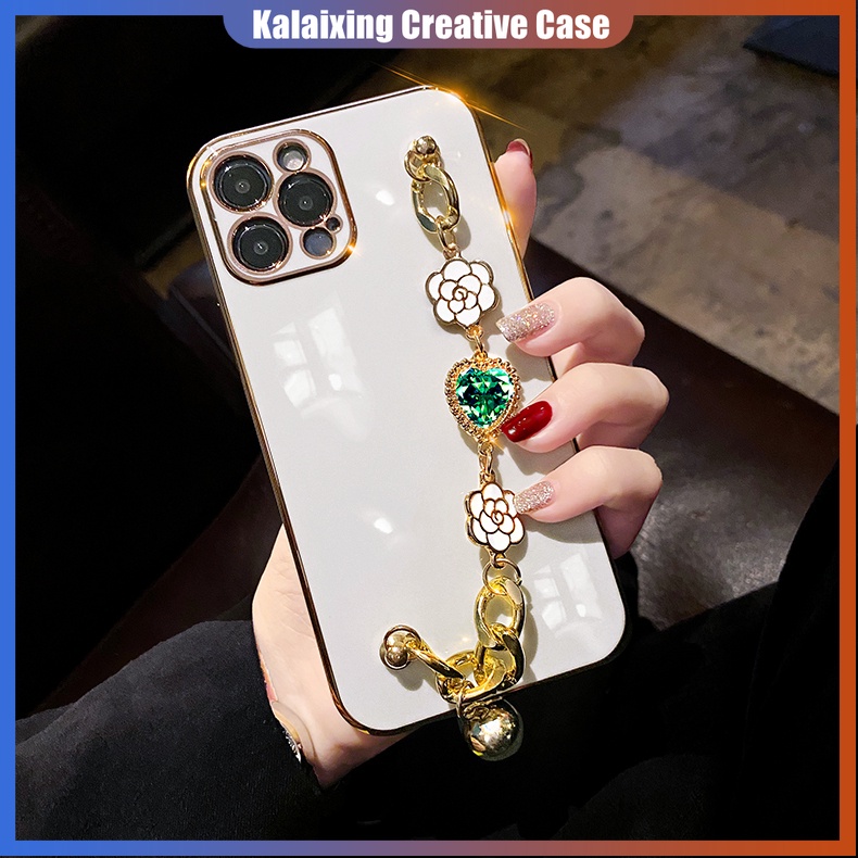 Soft Case Dengan Gelang Rantai Untuk iPhone 14 Pro Max 13 12 11 13mini 12mini 11pro 6 6s 7 8 Plus X Xr Xs Max