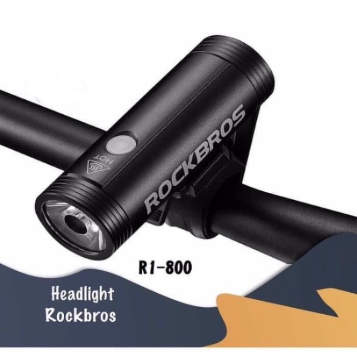 Lampu sepeda Rockbros R1-800 LM usb waterproof flashlight