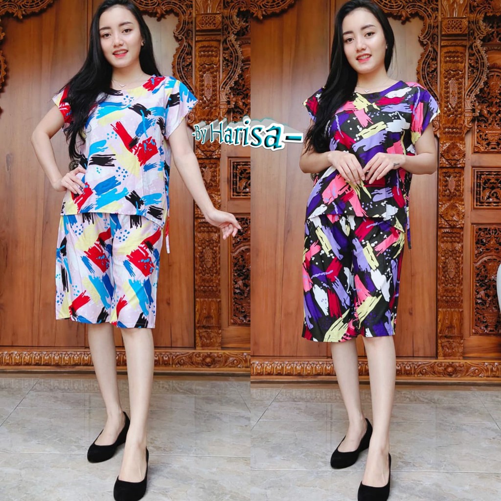 Piyama Pendek Abstrak Rayon Super 03