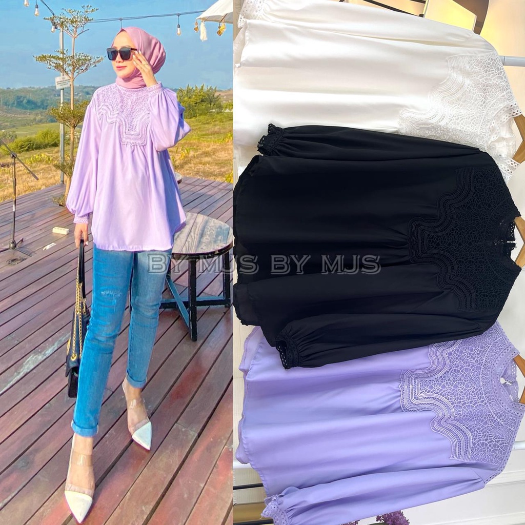 BLOUSE AZALEA IMPORT // ATASAN KATUN MIX RENDA