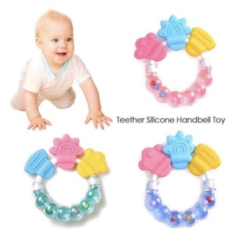 Rattle Teether kerincing gelang Gigitan Bayi dengan Kerincingan theeter gelang