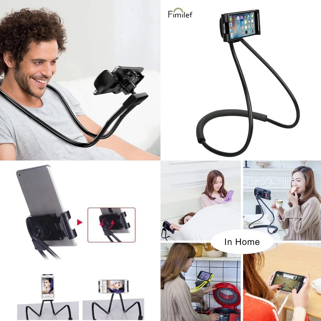 LAZY NECK Phone Holder Stand Mount Necklace Holder HP Leher Flexible Universal Holder