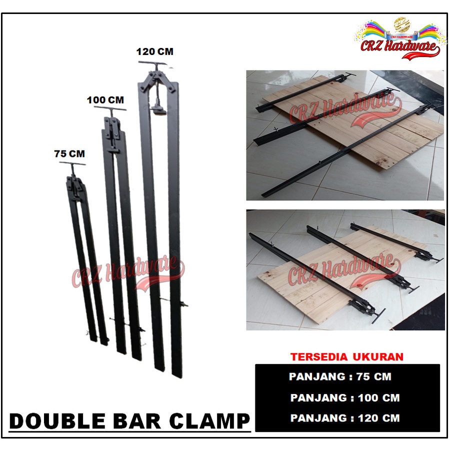 Double Bar Clamp Alat Press Catok Klem Sambung Papan Kayu T Bar Clamp