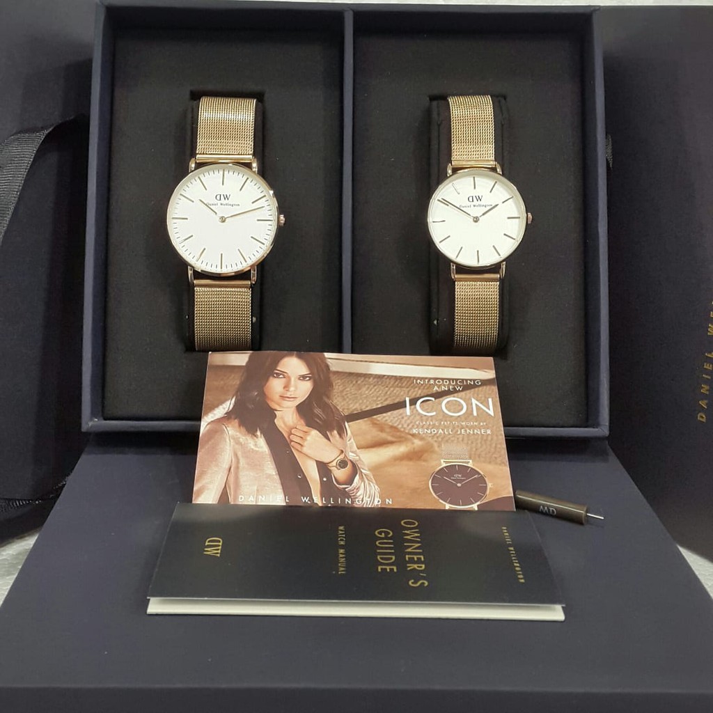 [BISA COD] JAM TANGAN COUPLE DANIEL WELLINGTON RANTAI PASIR PROMO 