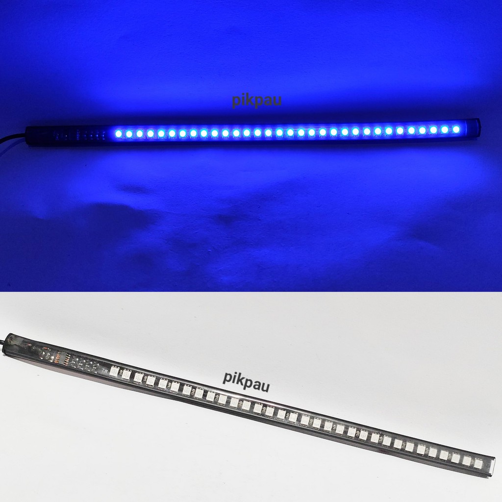 Lampu LED Strobo Strip 32cm Fleksibel Banyak Mode Welcome Warna Biru