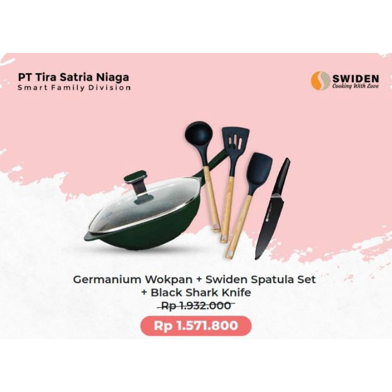 Germanium Workpan + Swiden Spatula Set + black shark knife