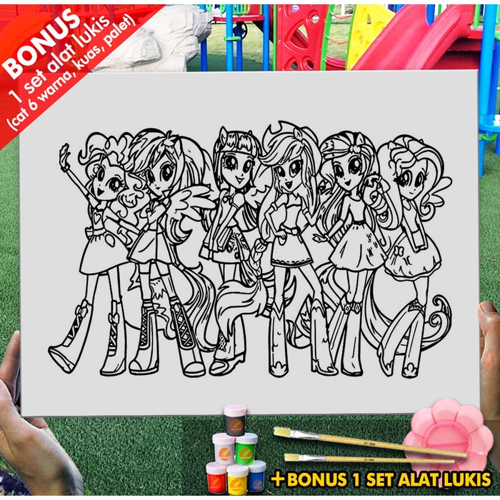 Kanvas Lukis Mainan My Little Pony Equestria Girl 30x40cm Mel1166 Mewarnai Coloring Shopee Indonesia