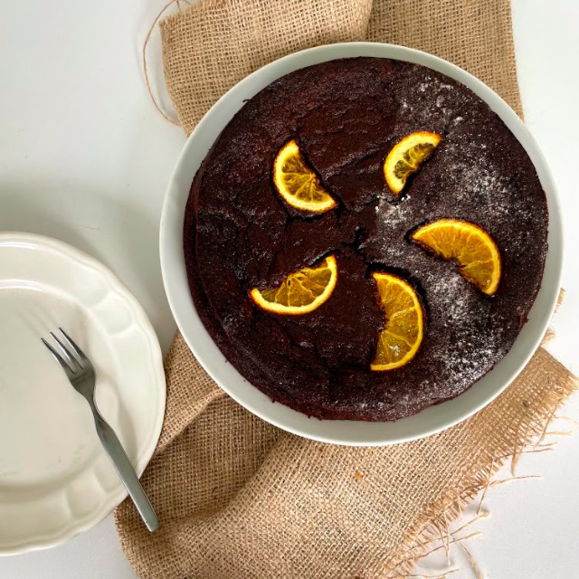 

Sticky Dark Chocolate Marmalade Cake