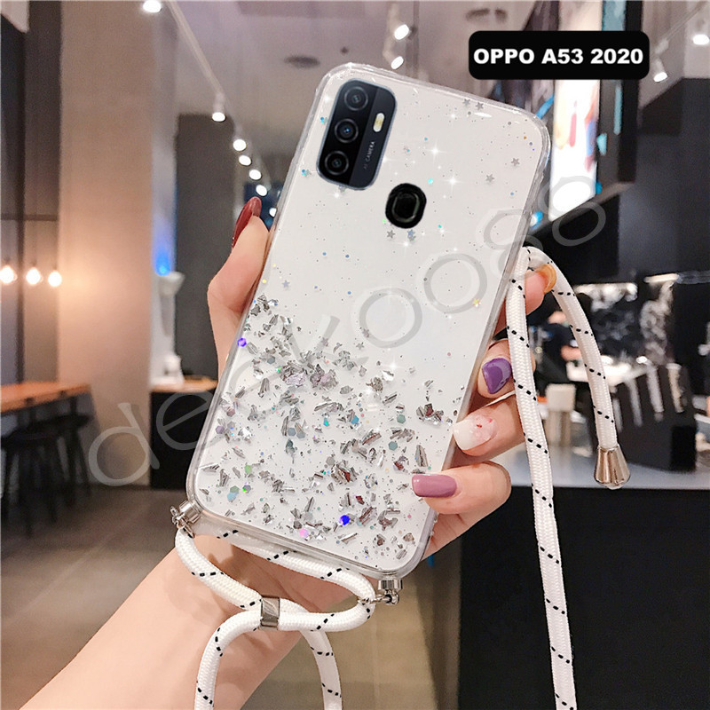 Soft Case Bahan Silikon Aneka Warna Aksen Glitter Untuk Oppo A53 2020 Shopee Indonesia