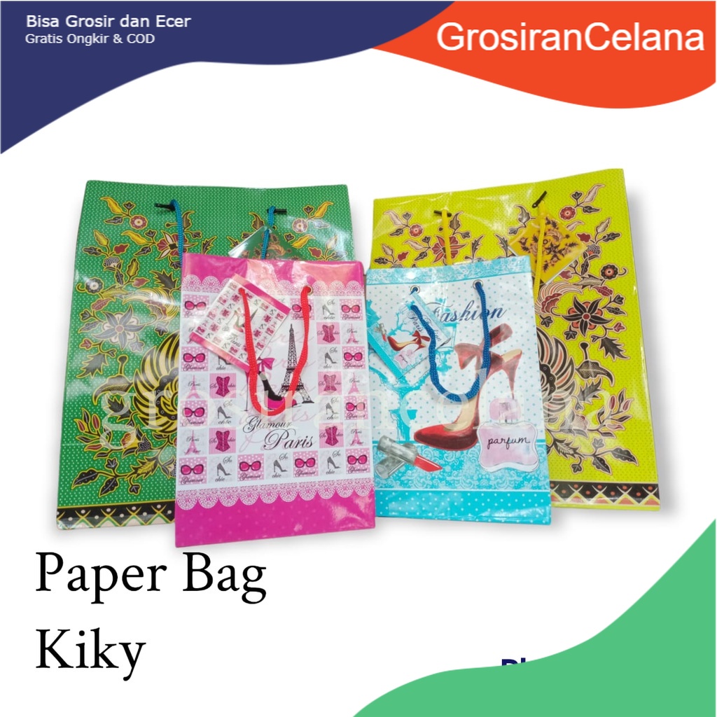 

PAPERBAG AKSESORIS TAS KIKY MOTIF GLOSSY