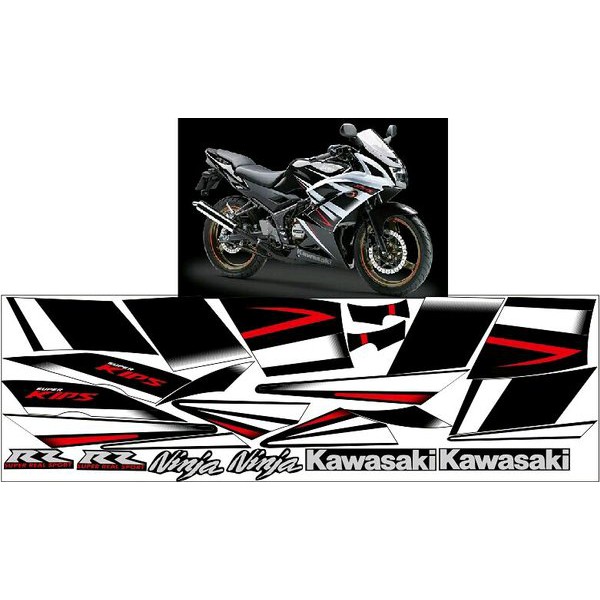 Stiker Striping Ninja Rr 2015 Putih Hitam