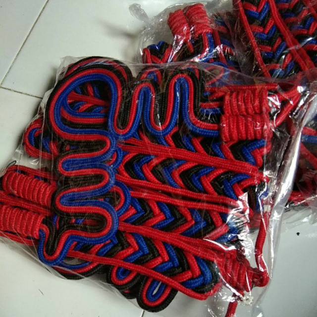 Tali kur komando hitam biru merah-tali kur pramuka hitam biru merah