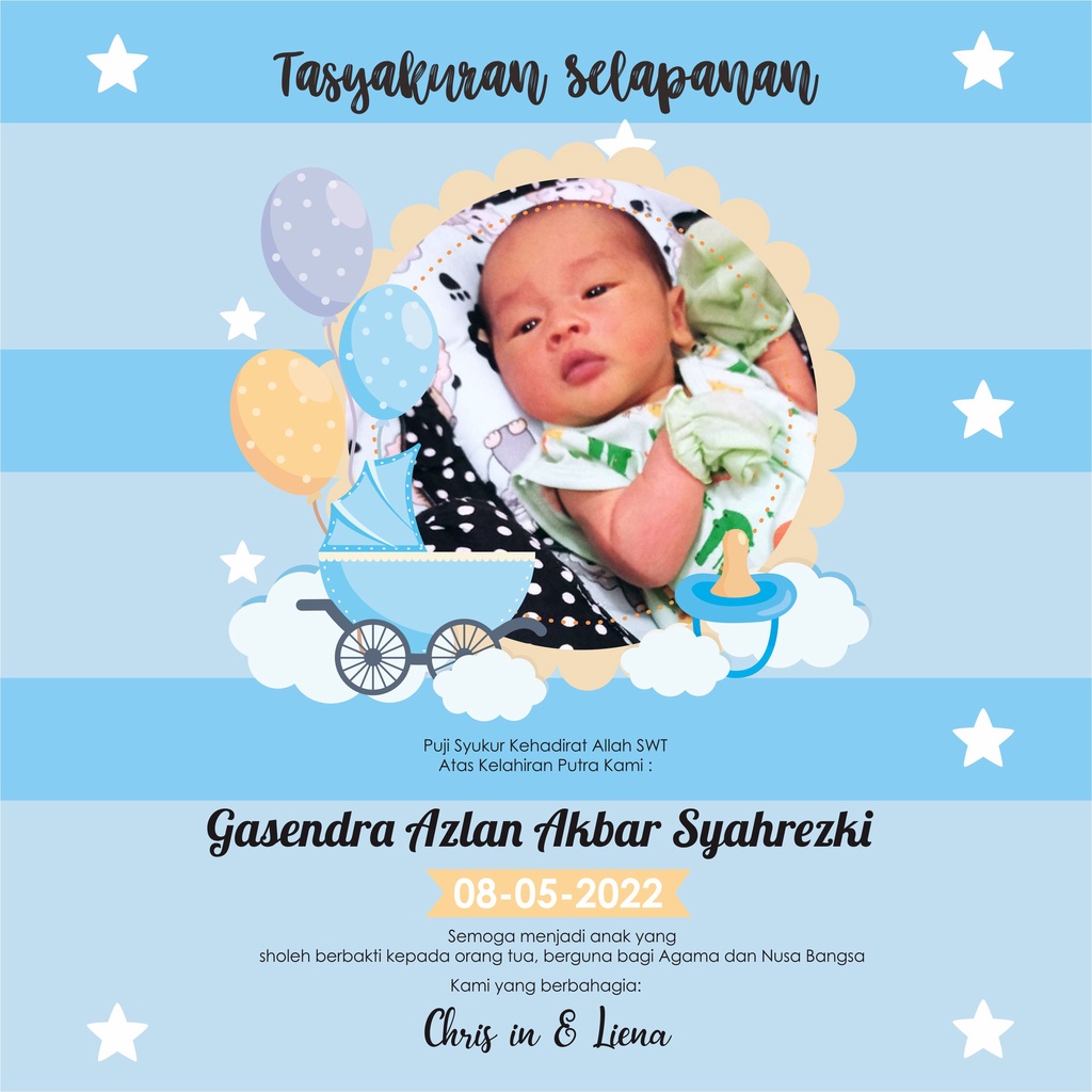 

[ 1 pack 50pcs ] Stiker Hampers Kotak Ulang Tahun Anak / Stiker Baby Shower / Stiker Syukuran / free desain template
