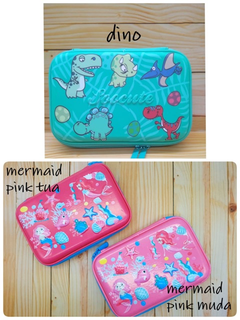 Kotak pensil 3D Hardcase Unicorn Mermaid Dino seperti smiggle pencil case