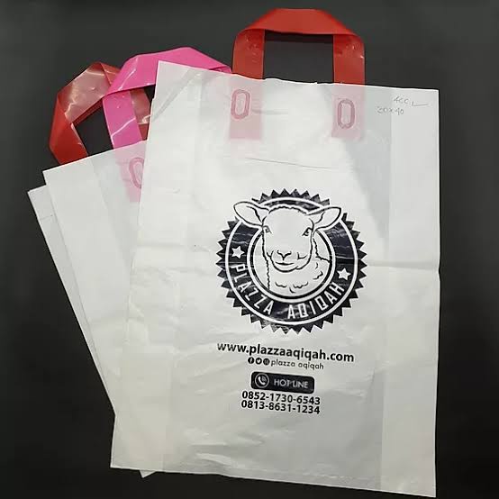 Sablon Plastik murah tas Handle 15x22/sablon softhandle/sablon plastik tas handle/sablon custom mura