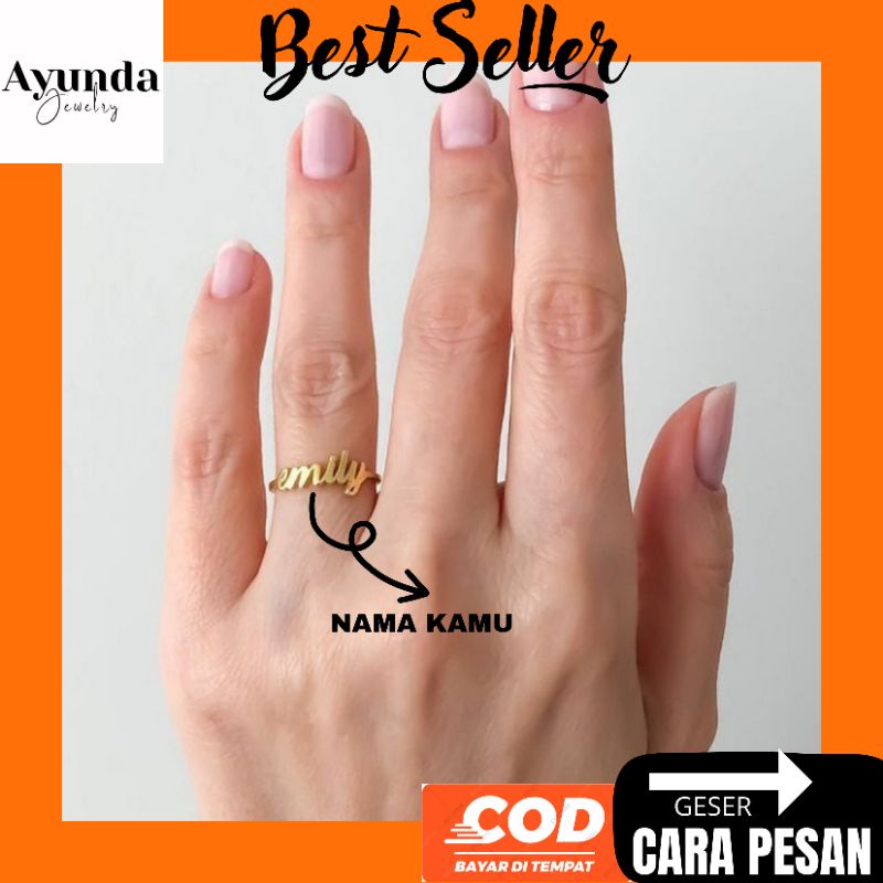 Cincin Nama Titanium anti karat Cincin custom cincin korea