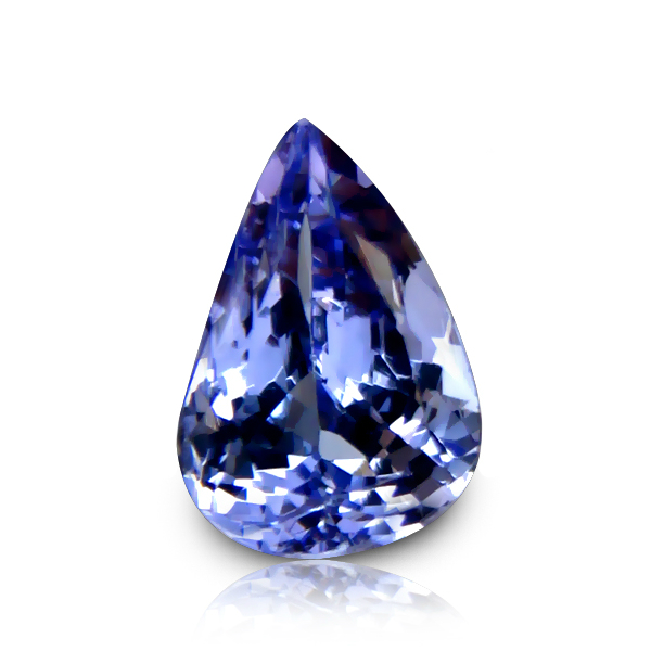 Certified VVS Pear 1.77ct 9x6mm Natural Bluish Violet TANZANITE TZ119